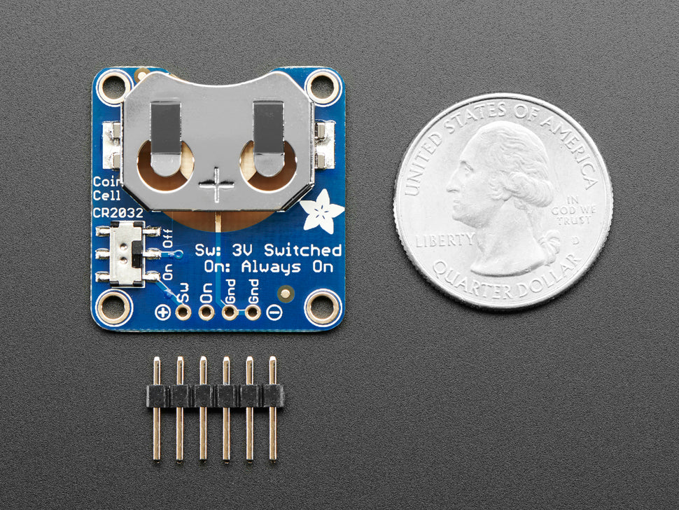 Adafruit 20mm Coin Cell Breakout w/On-Off Switch (CR2032)