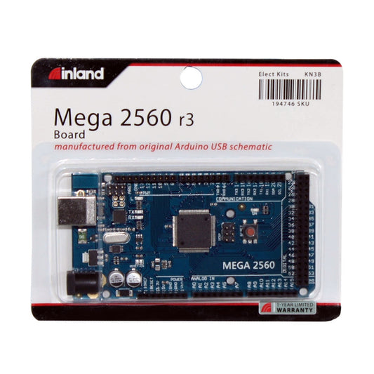 Inland Mega 2560 MainBoard Arduino Compatible 16MHz Clock Rate; 256KB Flash Memory; 8KB SDRAM