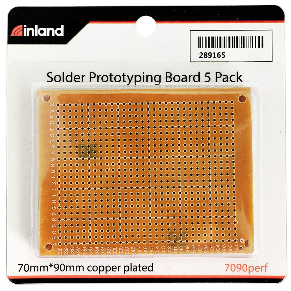 Inland Solder/Perf Board 70x90mm - 5 Piece