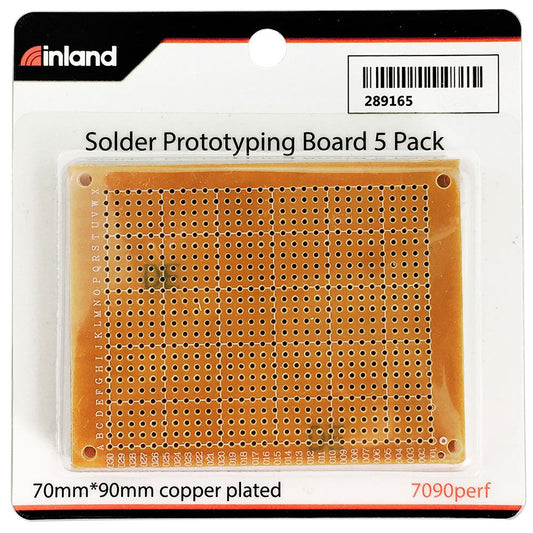 Inland Solder/Perf Board 70x90mm - 5 Piece