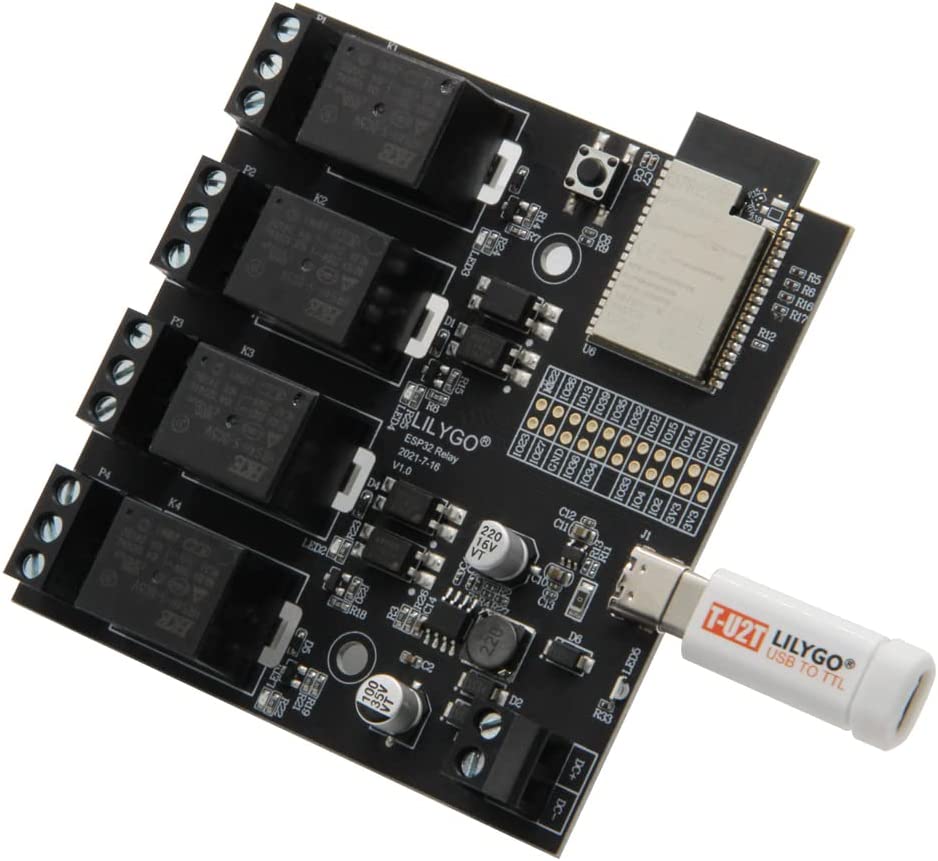 LILYGO TTGO T-Relay ESP32 Wireless Module DC 5V 4 Groups Relay Development Board 4MB Flash WiFi BLE Remote Switch Control