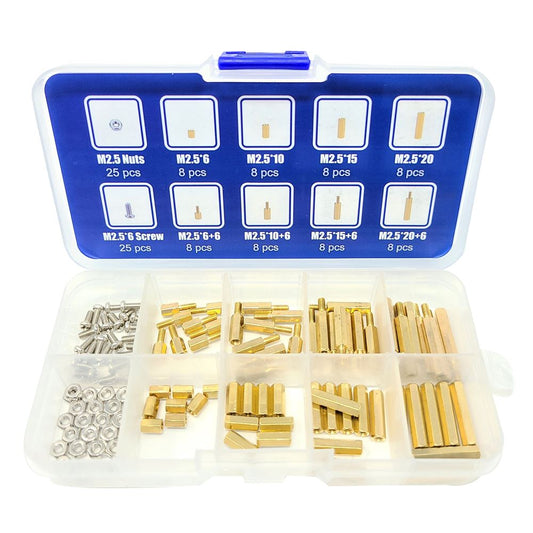 Micro Connectors Assorted M2.5 Standoff Kit - 114 Pieces