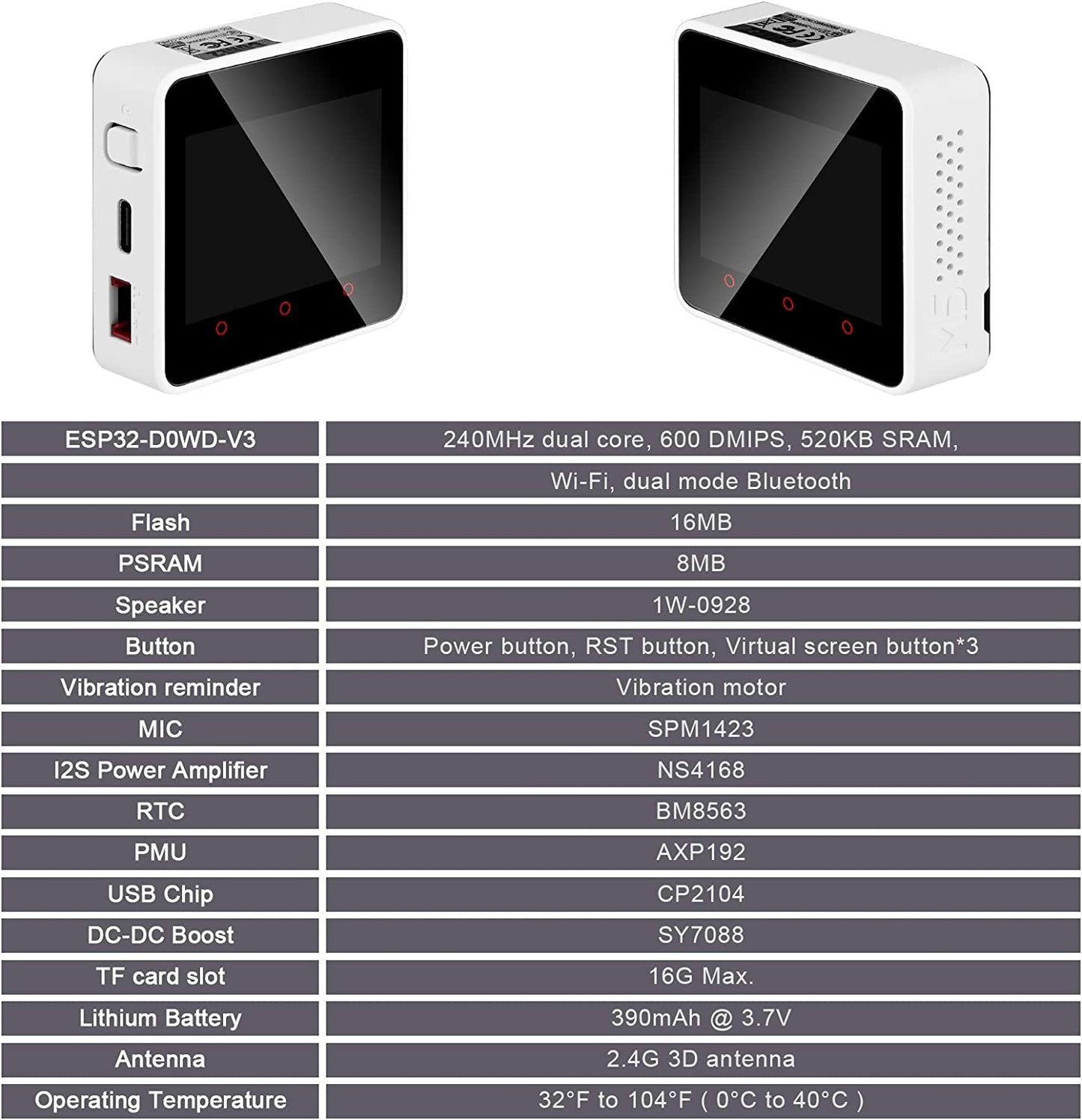 M5Stack Core2 ESP32 Development Kit 2nd Generation Core Device CP2104 MPU 6886 Built-in Bluetooth WiFi with Dual Core 32-bit 240Mhz LX6 Processors 16M Flash 8M PSRAM for UIFlow MicroPython