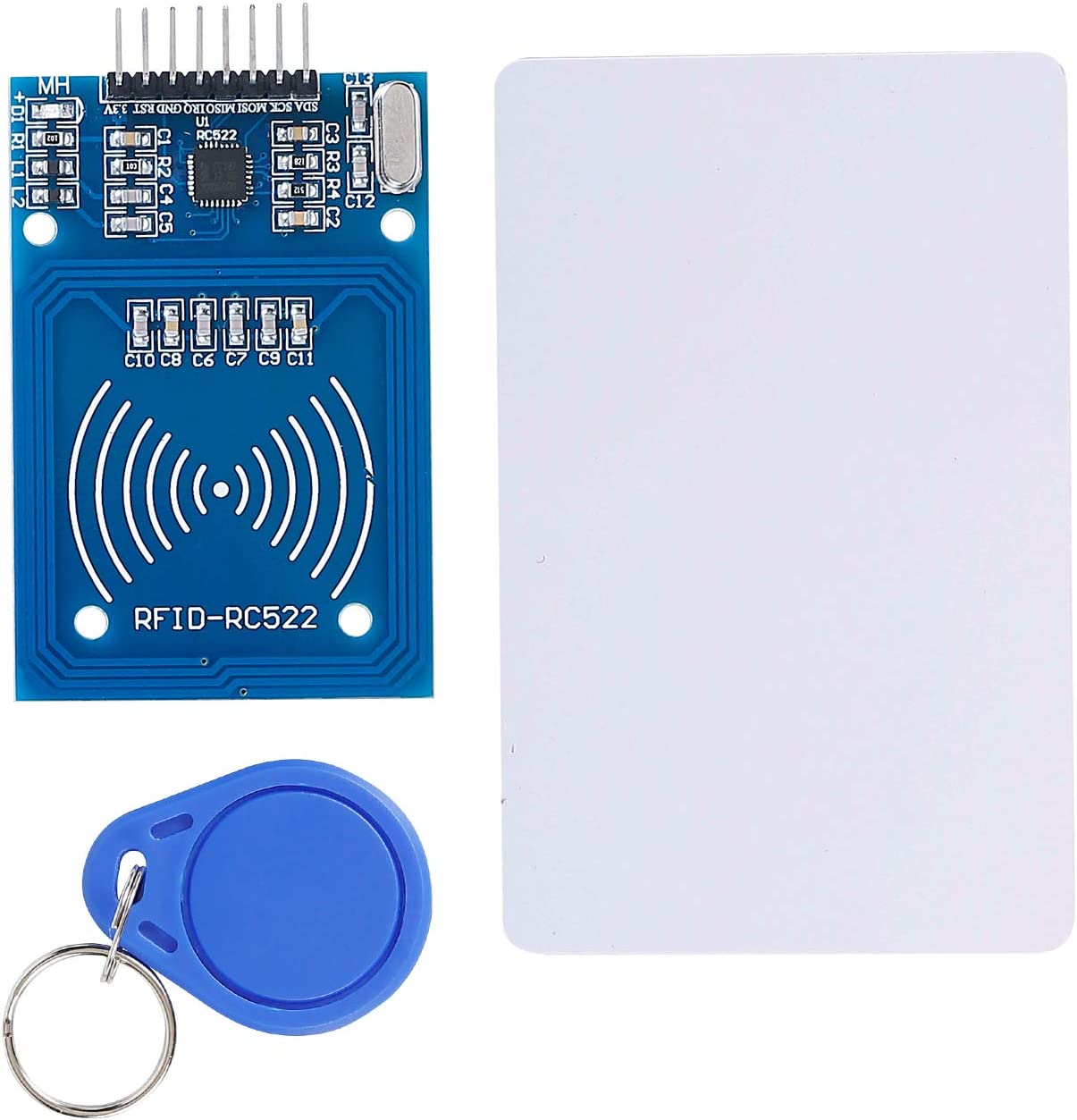 SunFounder Reader Module Kit Mifare RC522 Reader Module with S50 White Card and Key Ring Compatible with Arduino Raspberry Pi