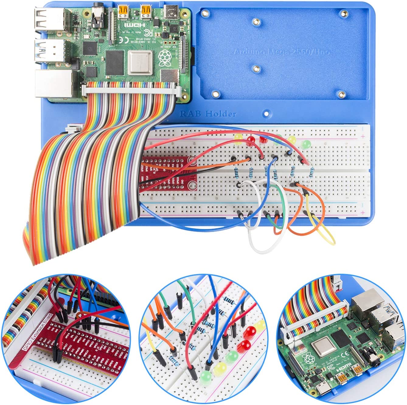 SunFounder Raspberry Pi RAB Holder Compatible with R3, Mega 2560 & Raspberry Pi 4B, 3B+, 3B, 2B and 1B+, A+